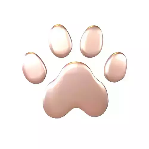 Dog Paw Print v1 005 Low-poly 3D model