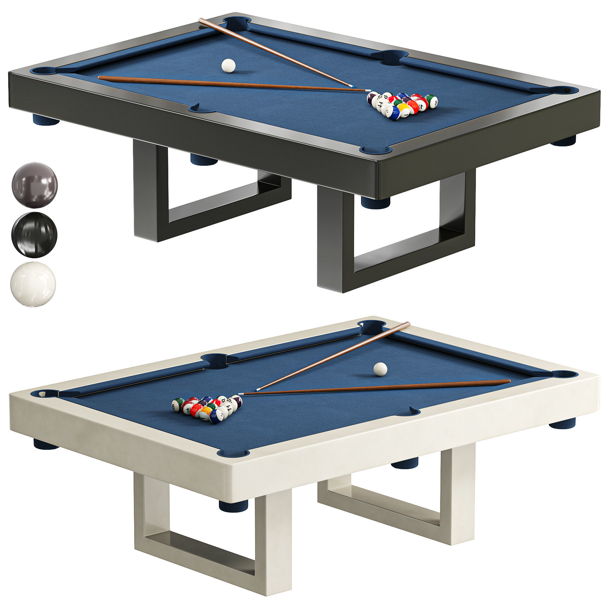  Custom SoHo Outdoor Pool Table Low-poly 3D model_1