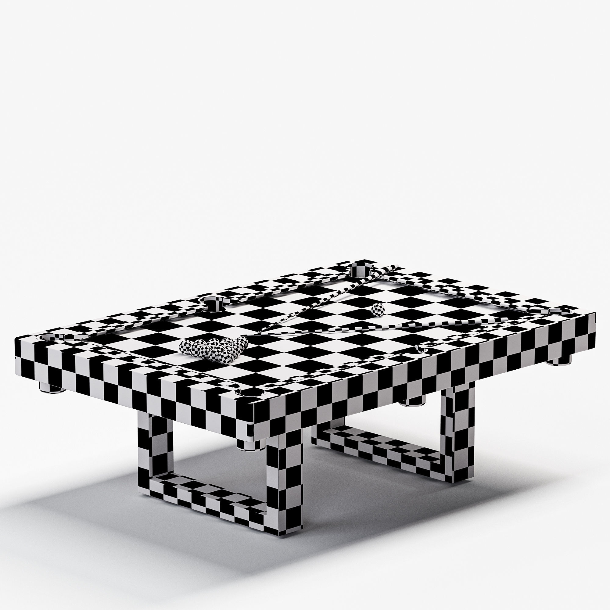  Custom SoHo Outdoor Pool Table Low-poly 3D model_5