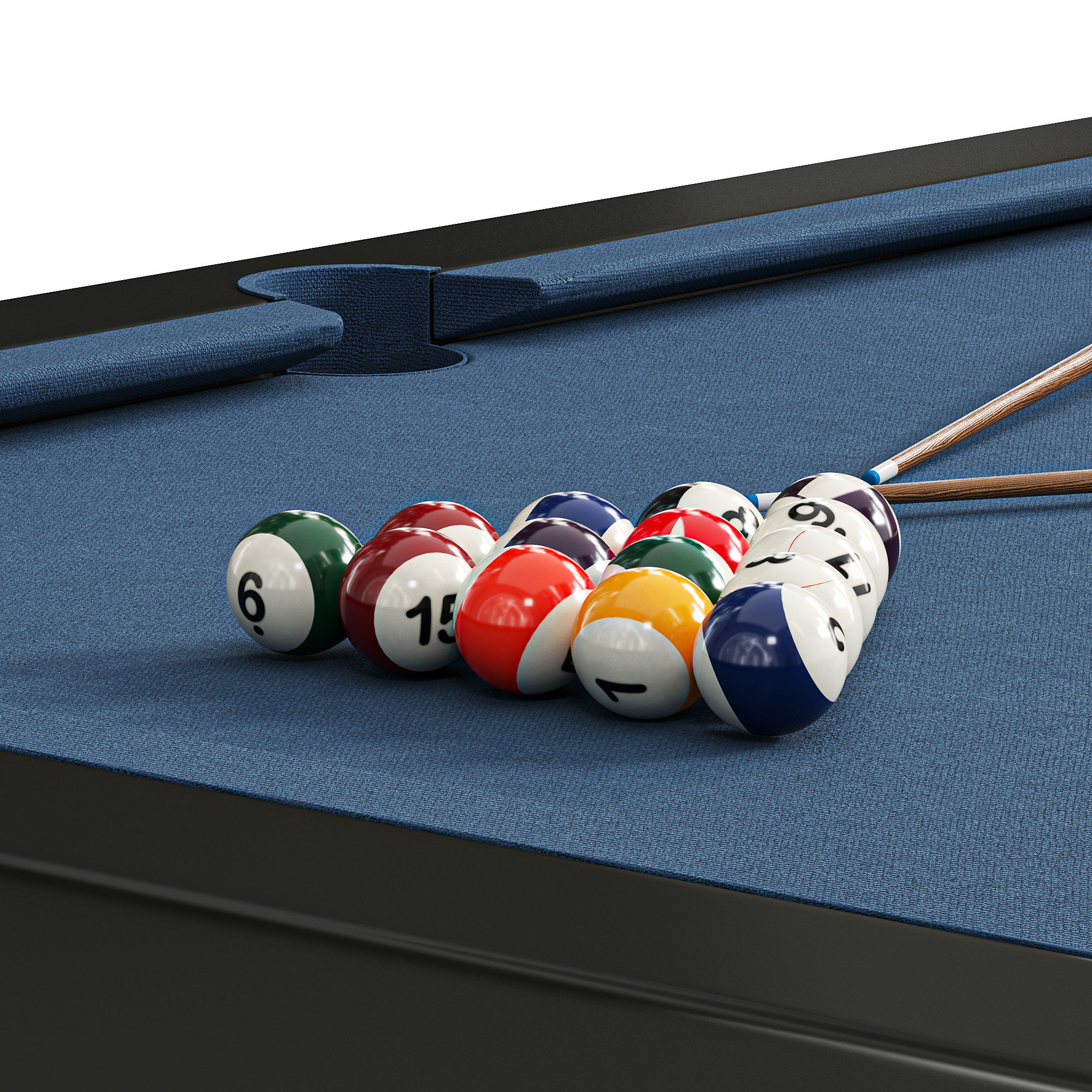  Custom SoHo Outdoor Pool Table Low-poly 3D model_3