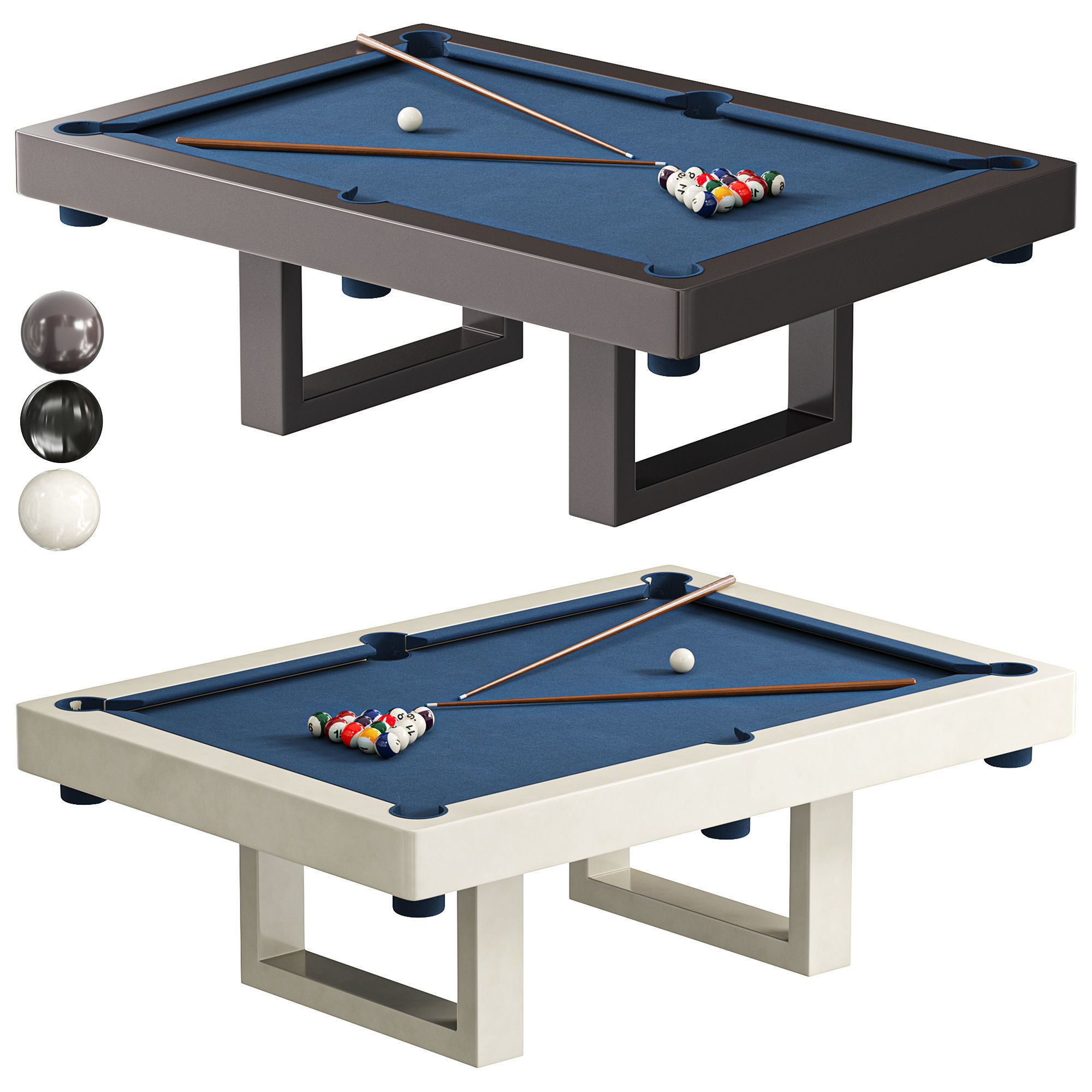  Custom SoHo Outdoor Pool Table Low-poly 3D model_2