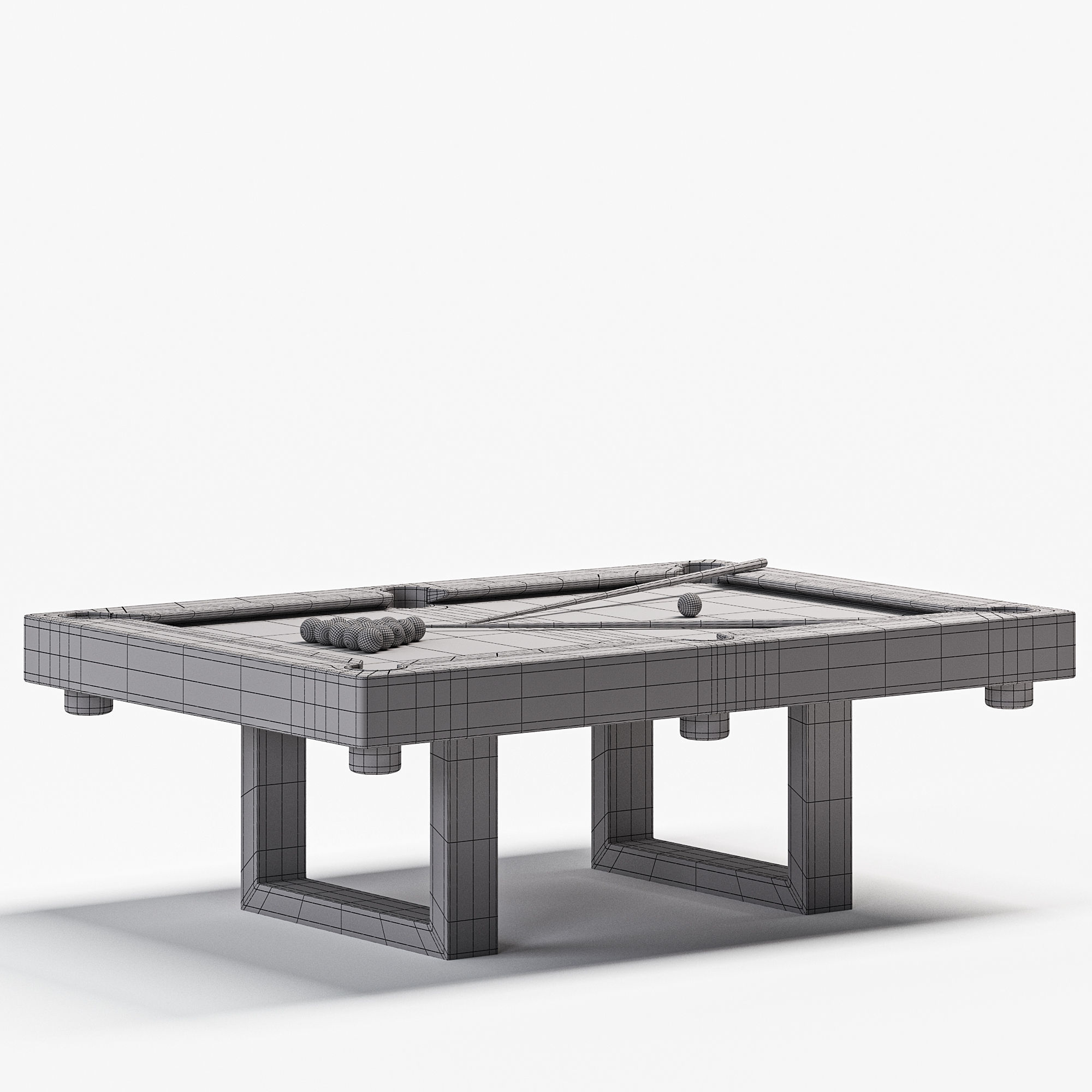  Custom SoHo Outdoor Pool Table Low-poly 3D model_4