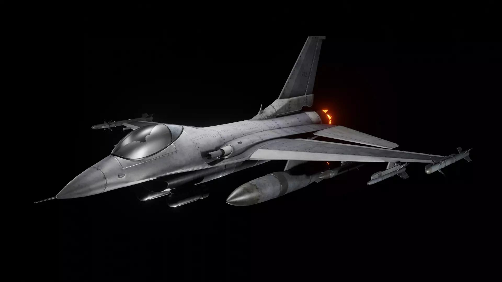 F16 super hornet Animated Low-poly 3D model_0