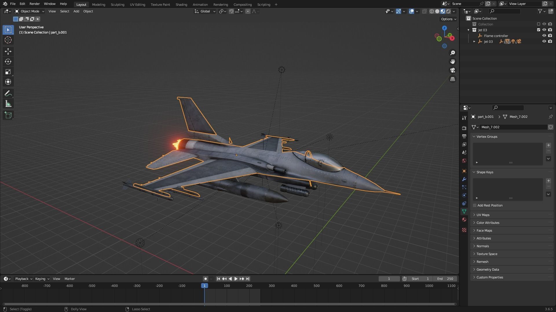 F16 super hornet Animated Low-poly 3D model_3