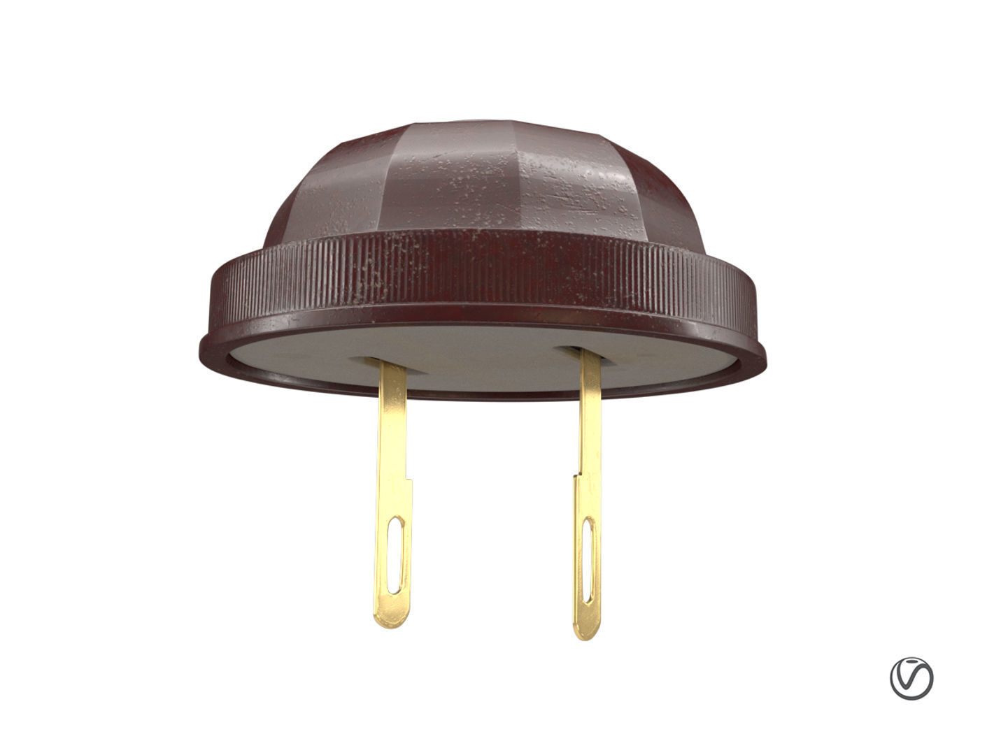 Vintage bakelite power plug 3D model_10