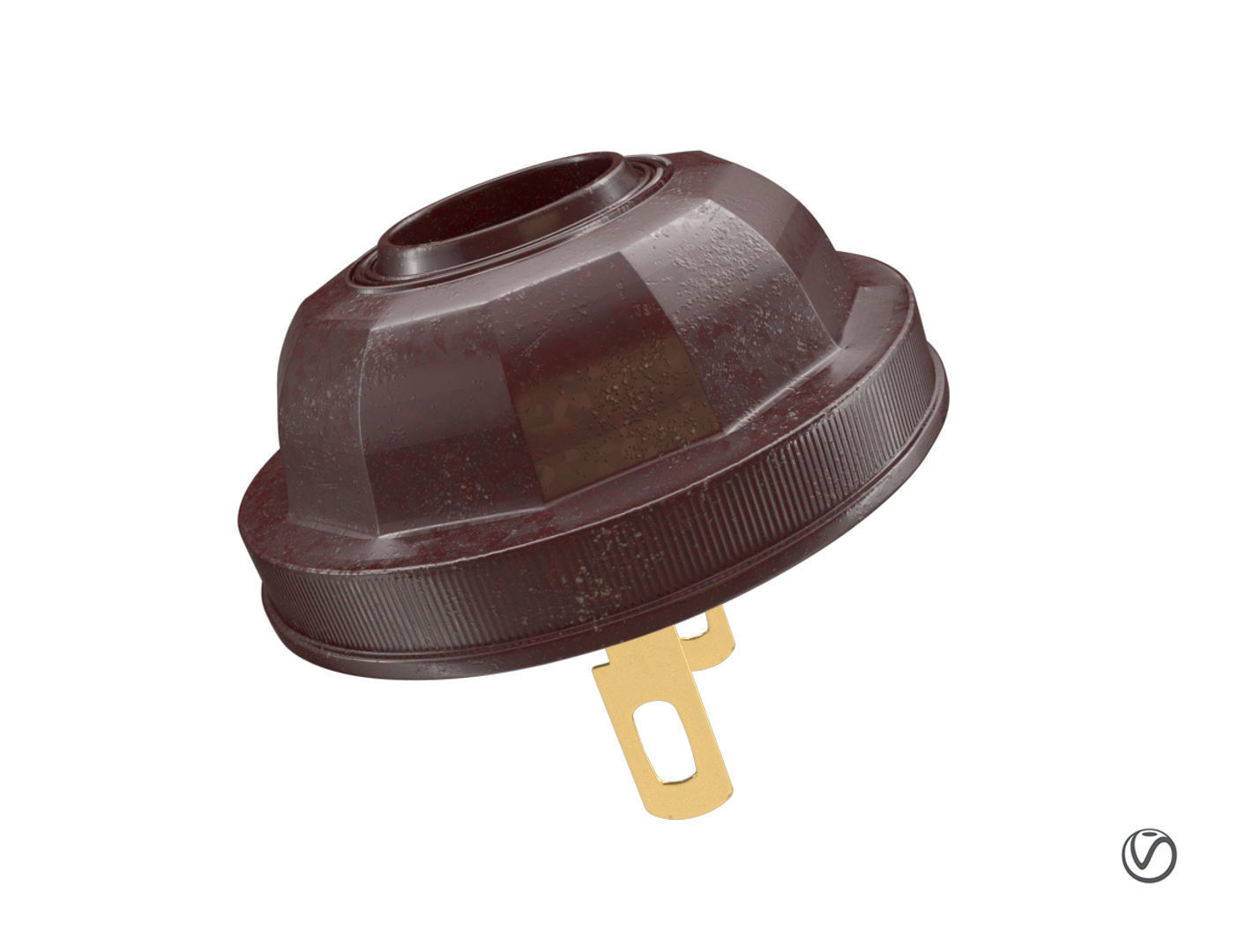 Vintage bakelite power plug 3D model_11