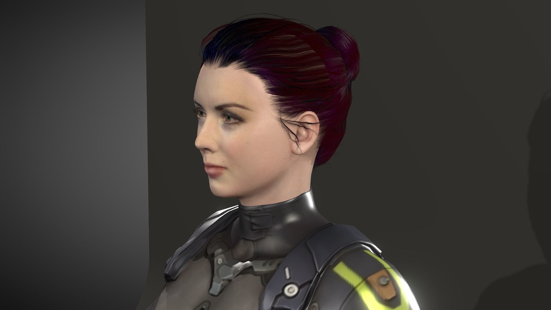 Yuki female samurai Low-poly 3D model_27