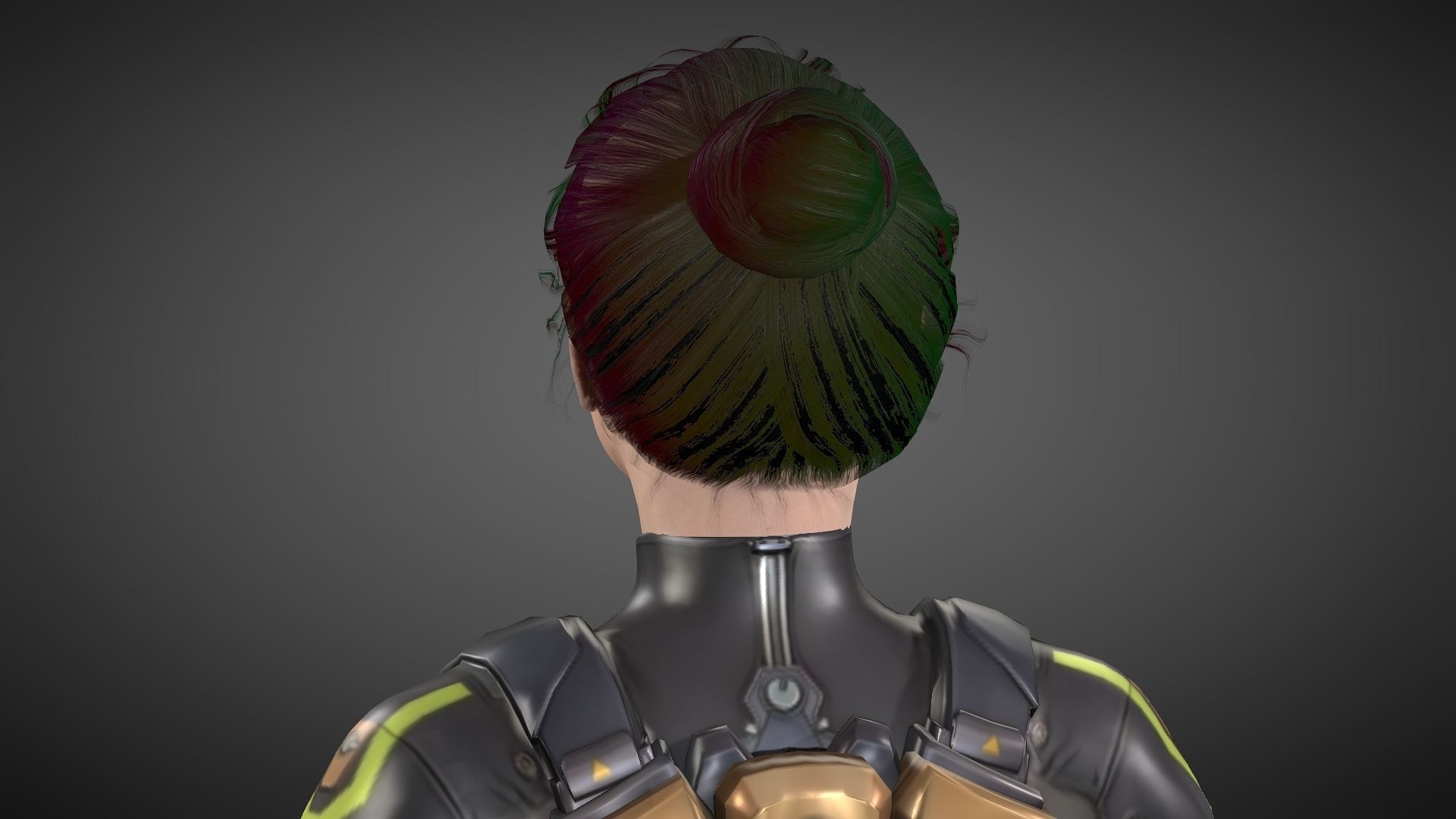 Yuki female samurai Low-poly 3D model_19