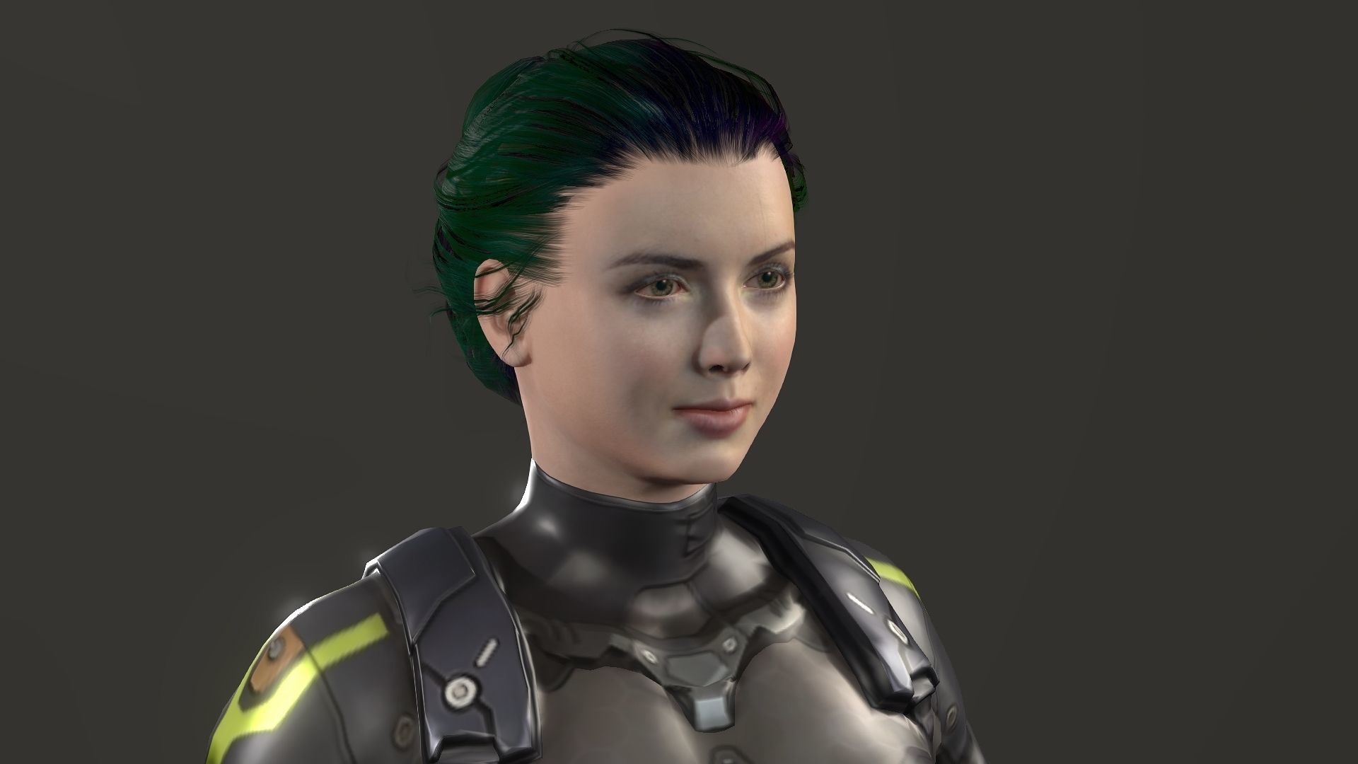 Yuki female samurai Low-poly 3D model_6