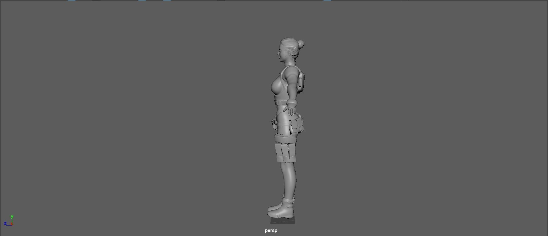 Yuki female samurai Low-poly 3D model_35