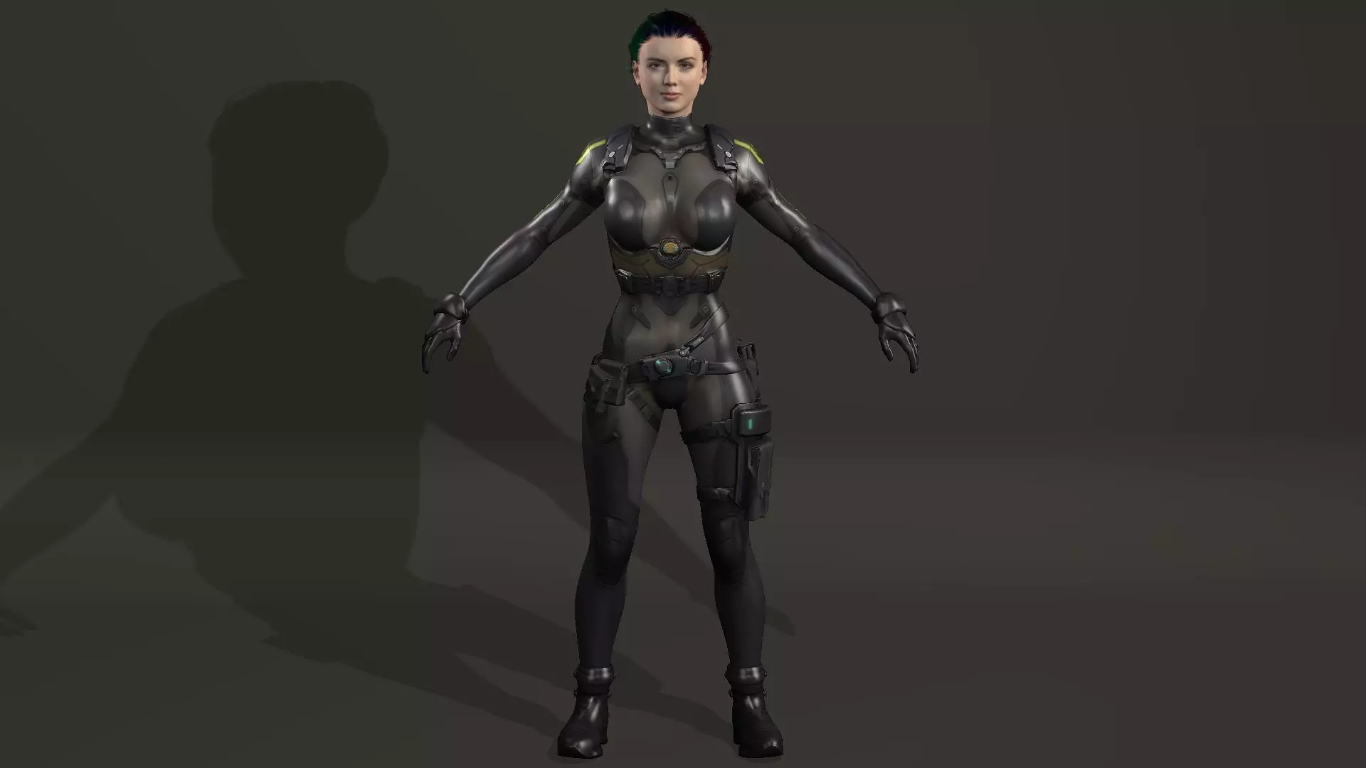 Yuki female samurai Low-poly 3D model_0