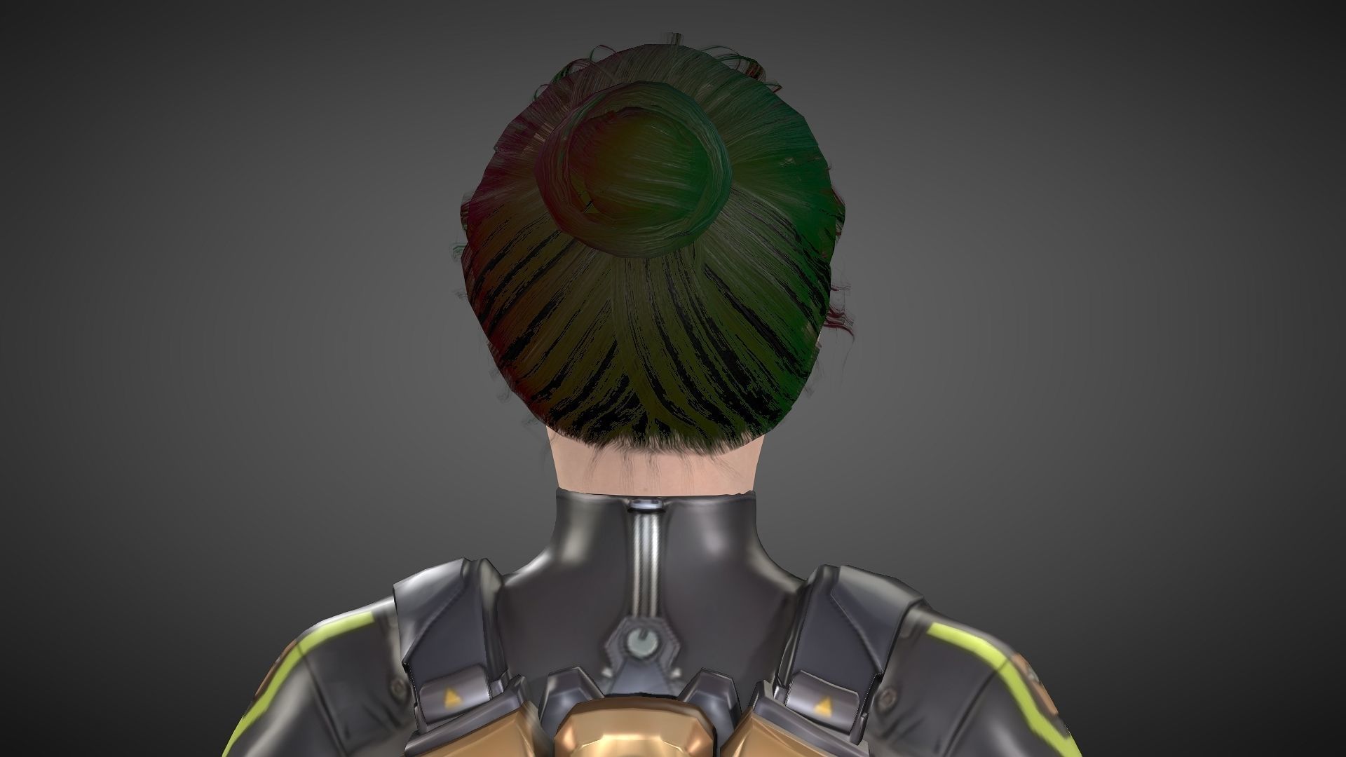 Yuki female samurai Low-poly 3D model_18