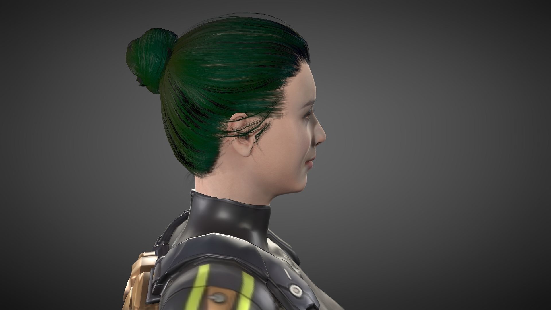 Yuki female samurai Low-poly 3D model_12