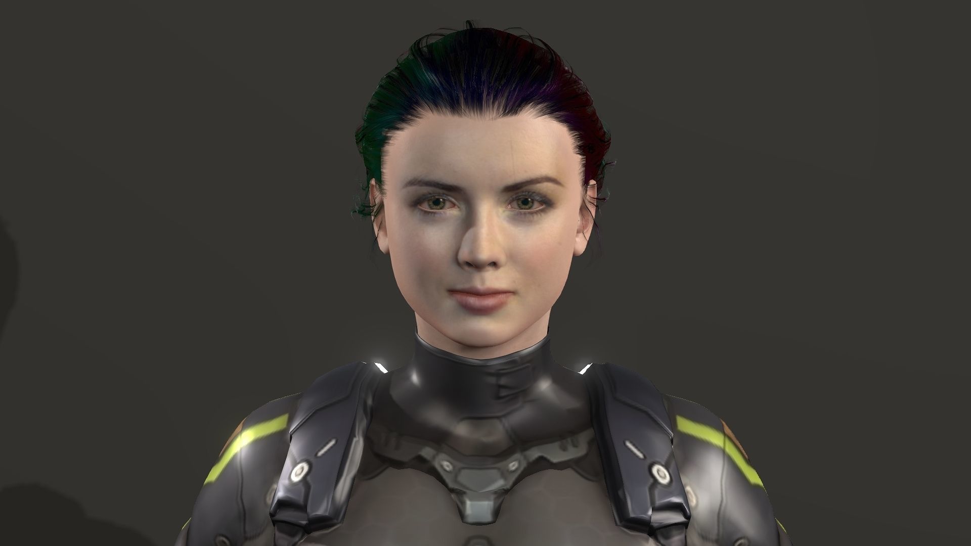 Yuki female samurai Low-poly 3D model_10