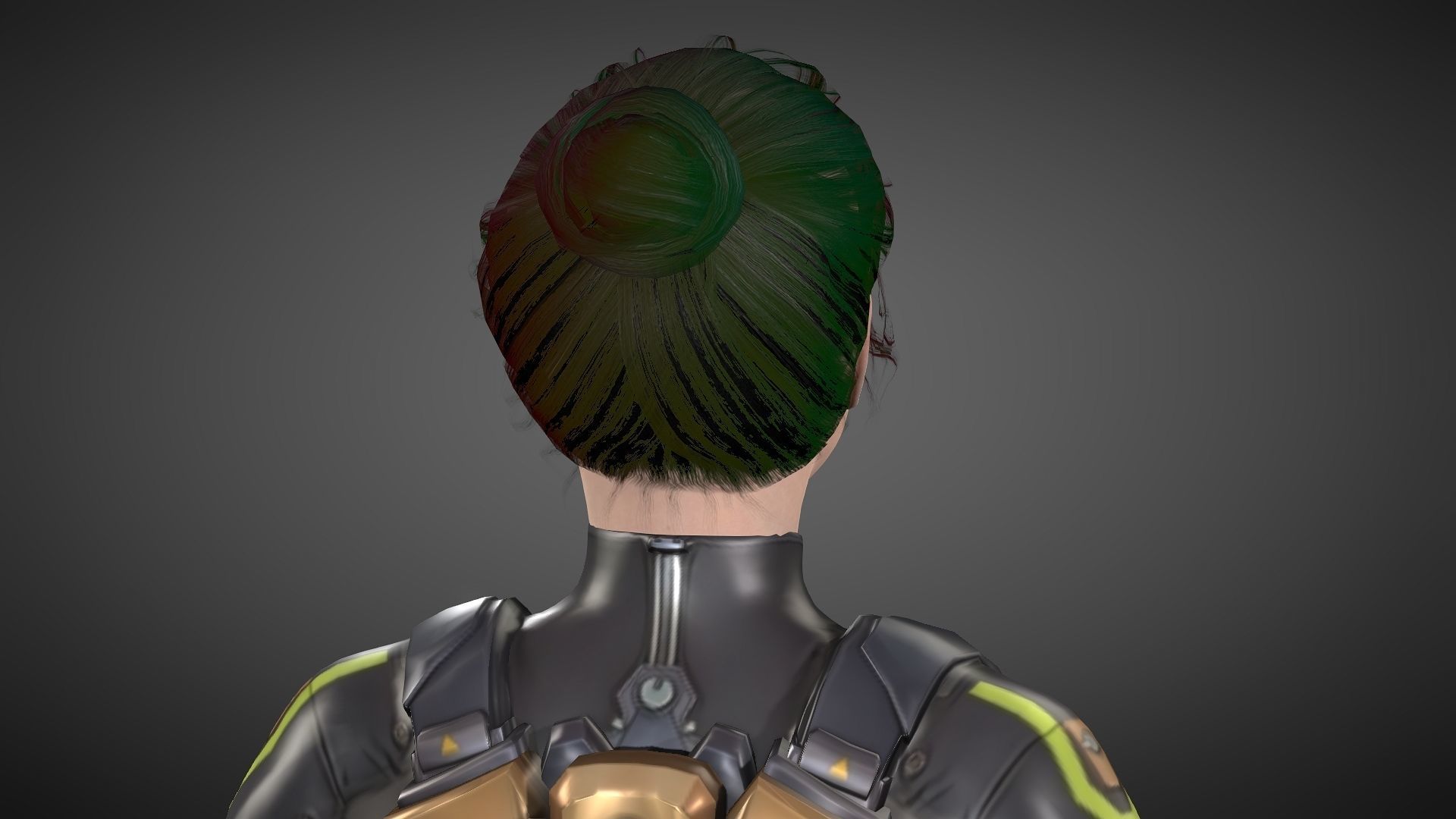 Yuki female samurai Low-poly 3D model_17