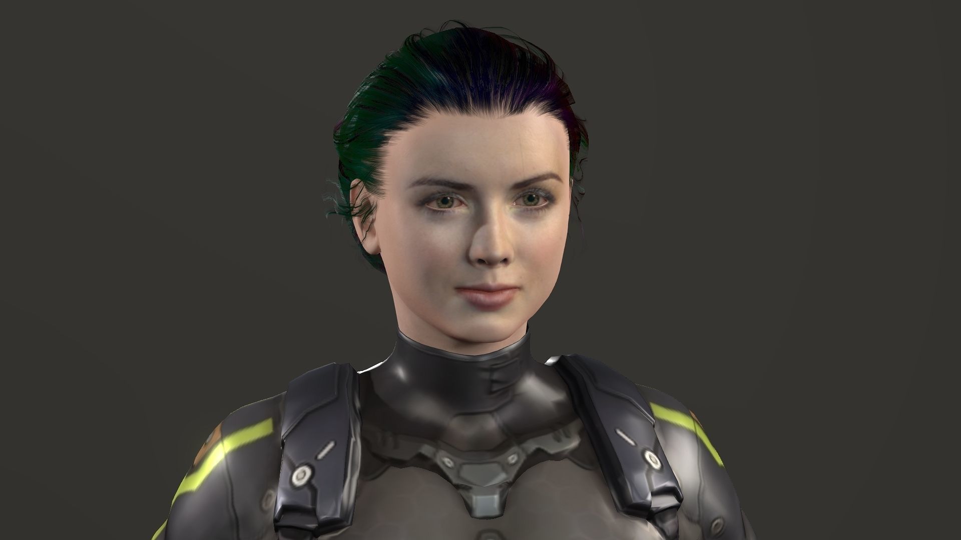 Yuki female samurai Low-poly 3D model_4