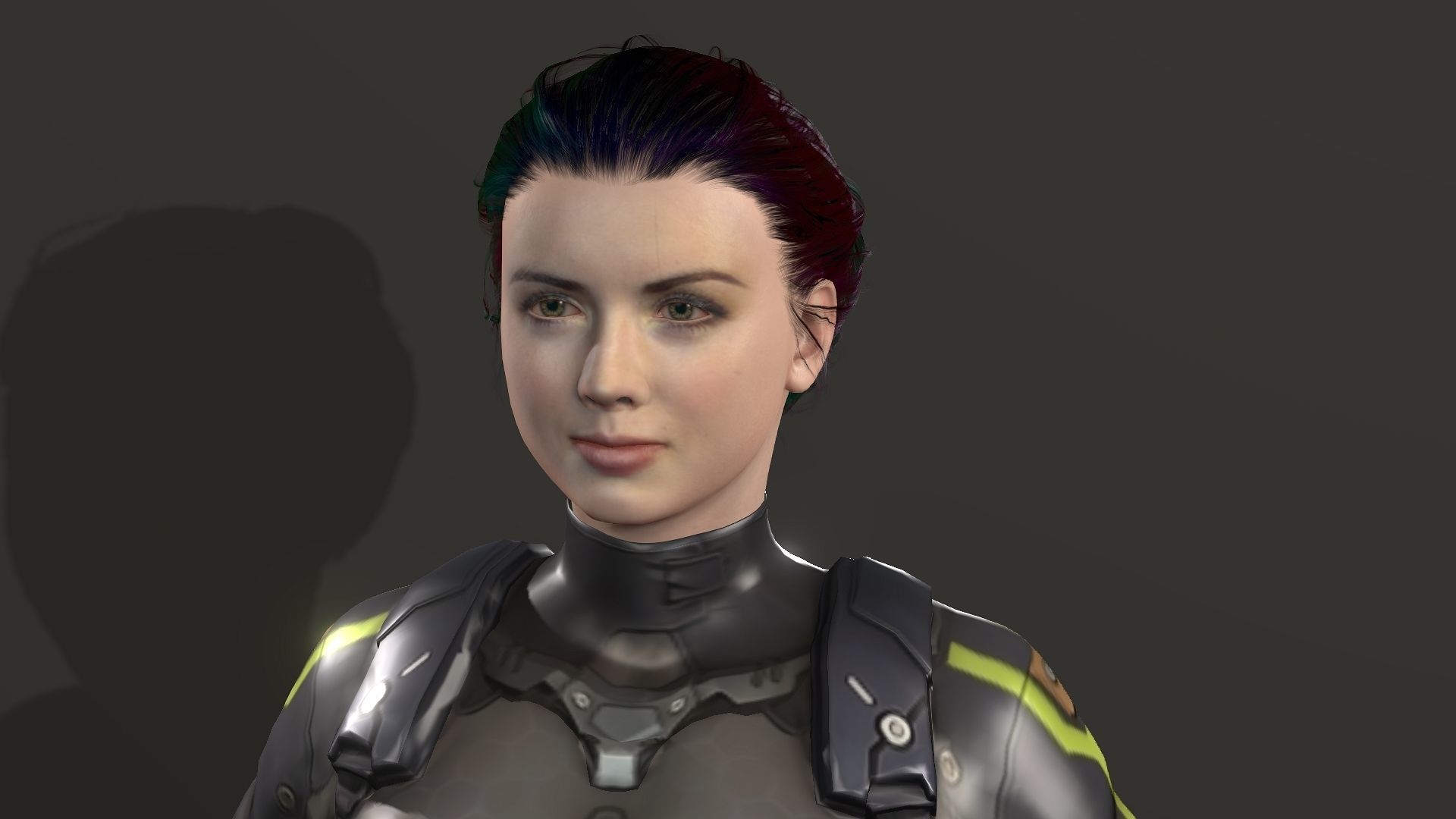 Yuki female samurai Low-poly 3D model_31