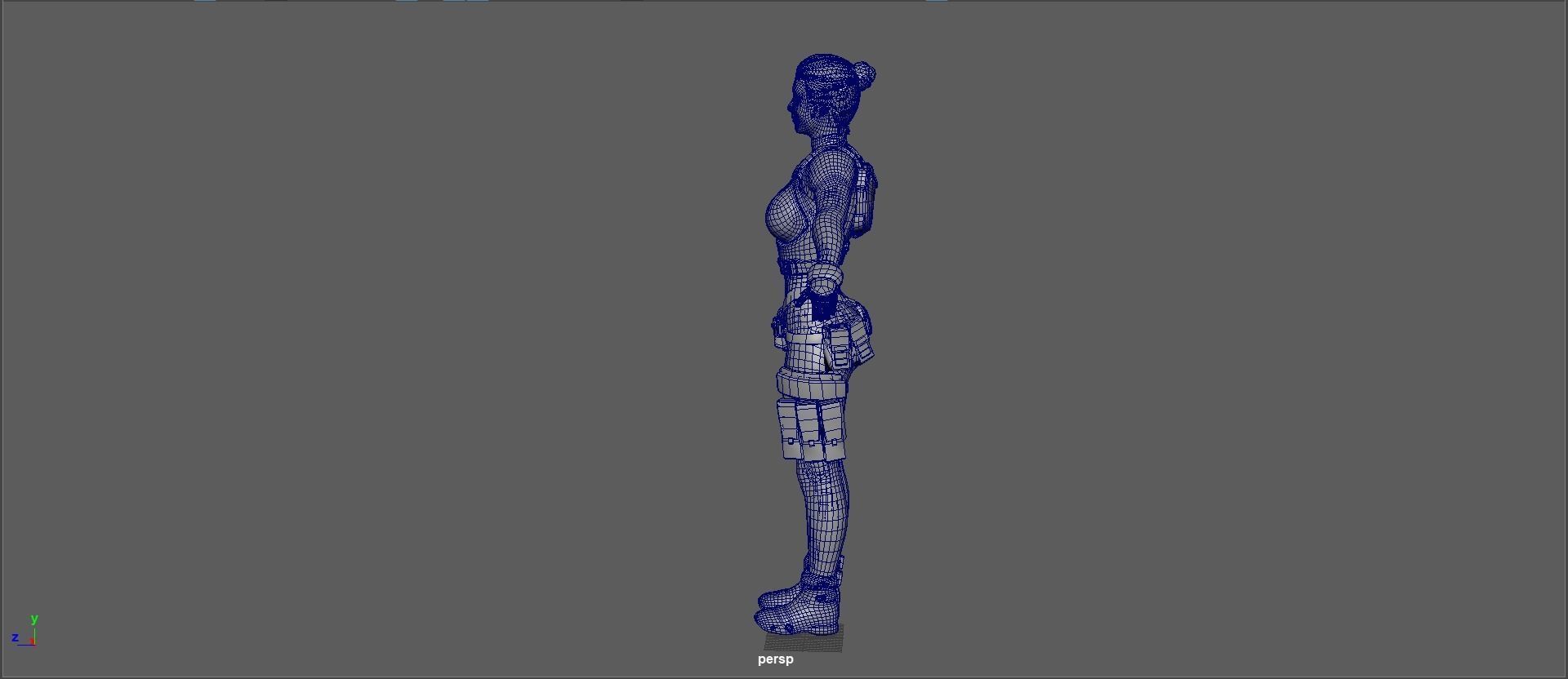 Yuki female samurai Low-poly 3D model_39