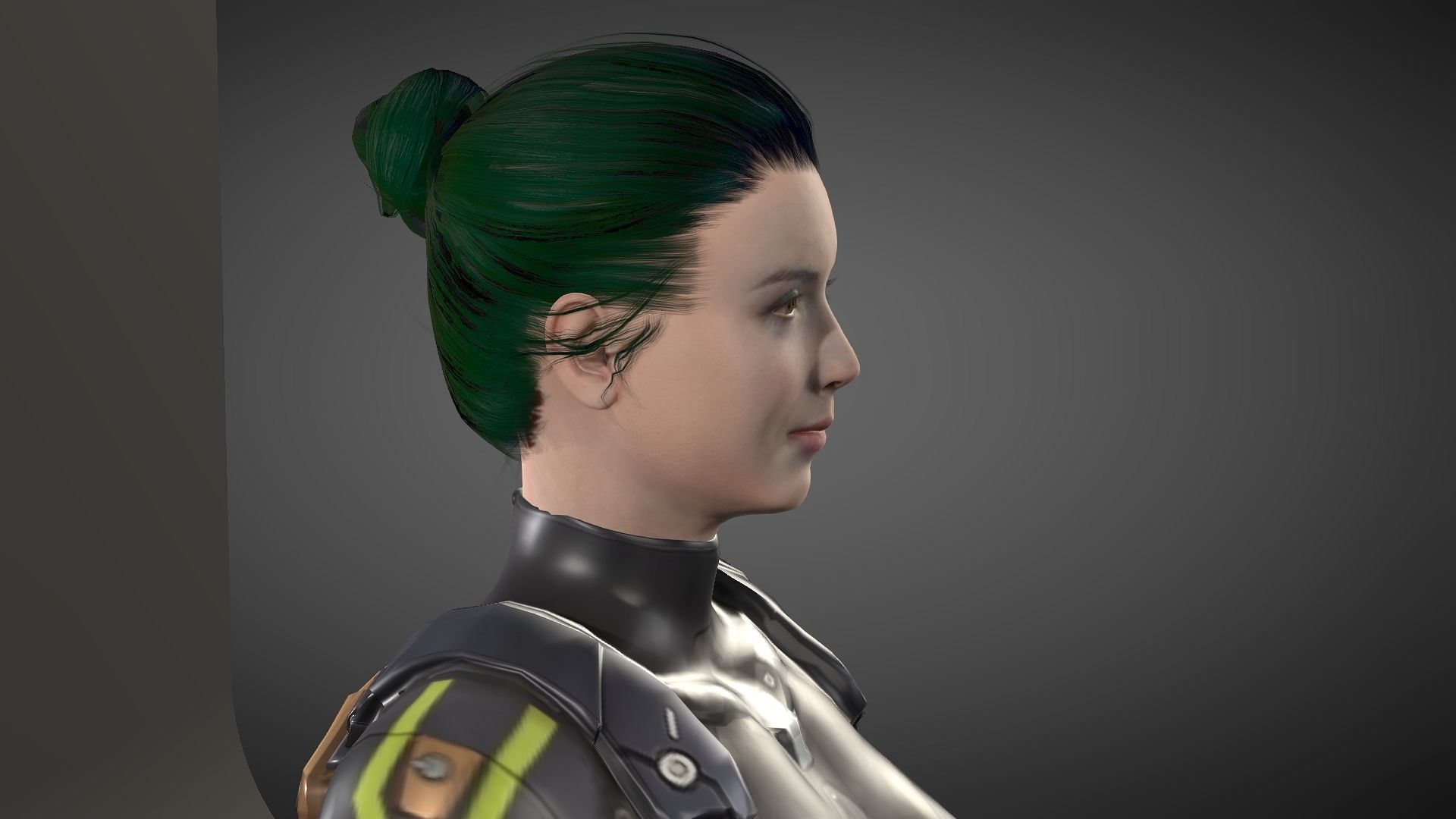 Yuki female samurai Low-poly 3D model_9