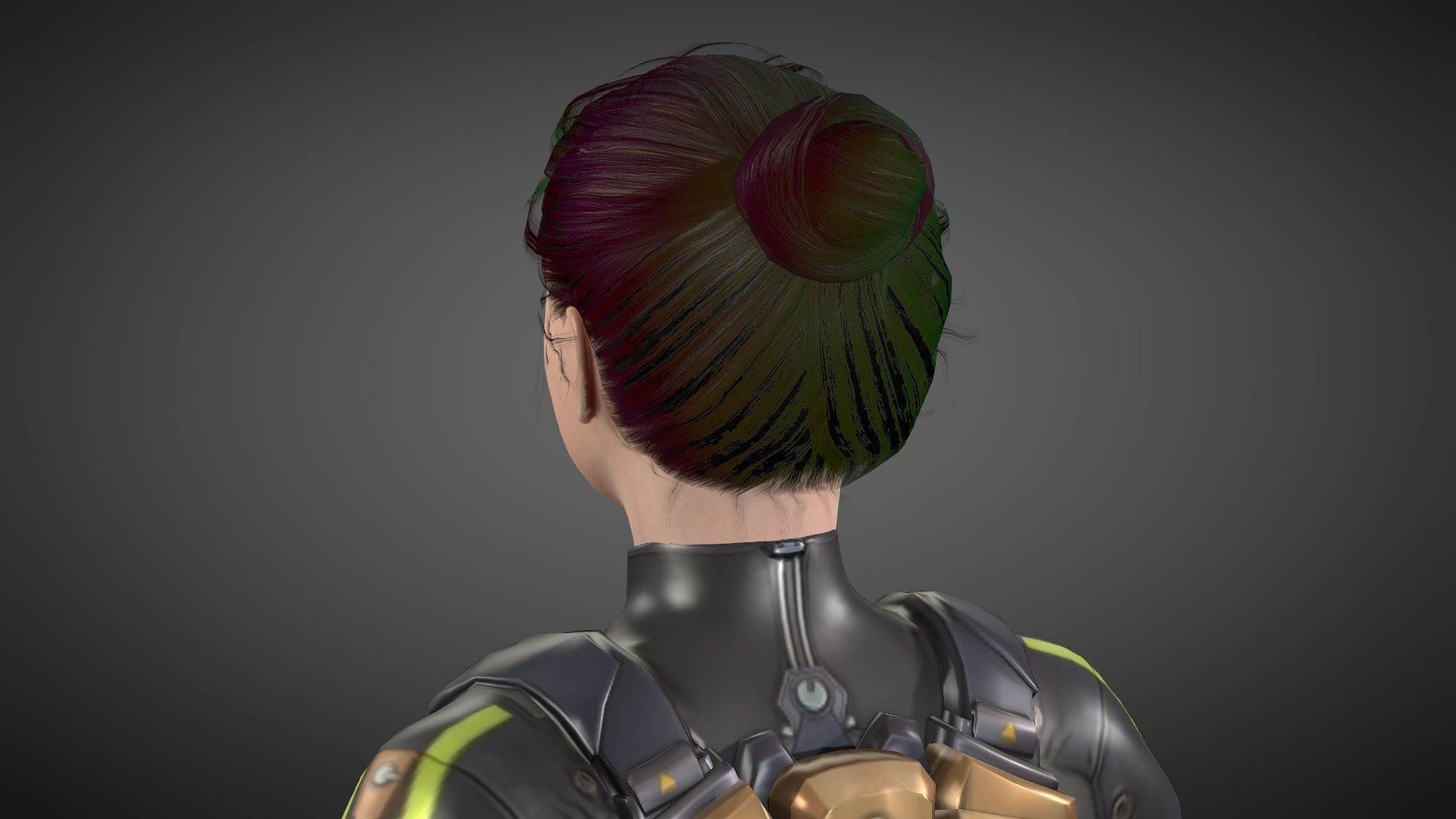 Yuki female samurai Low-poly 3D model_20