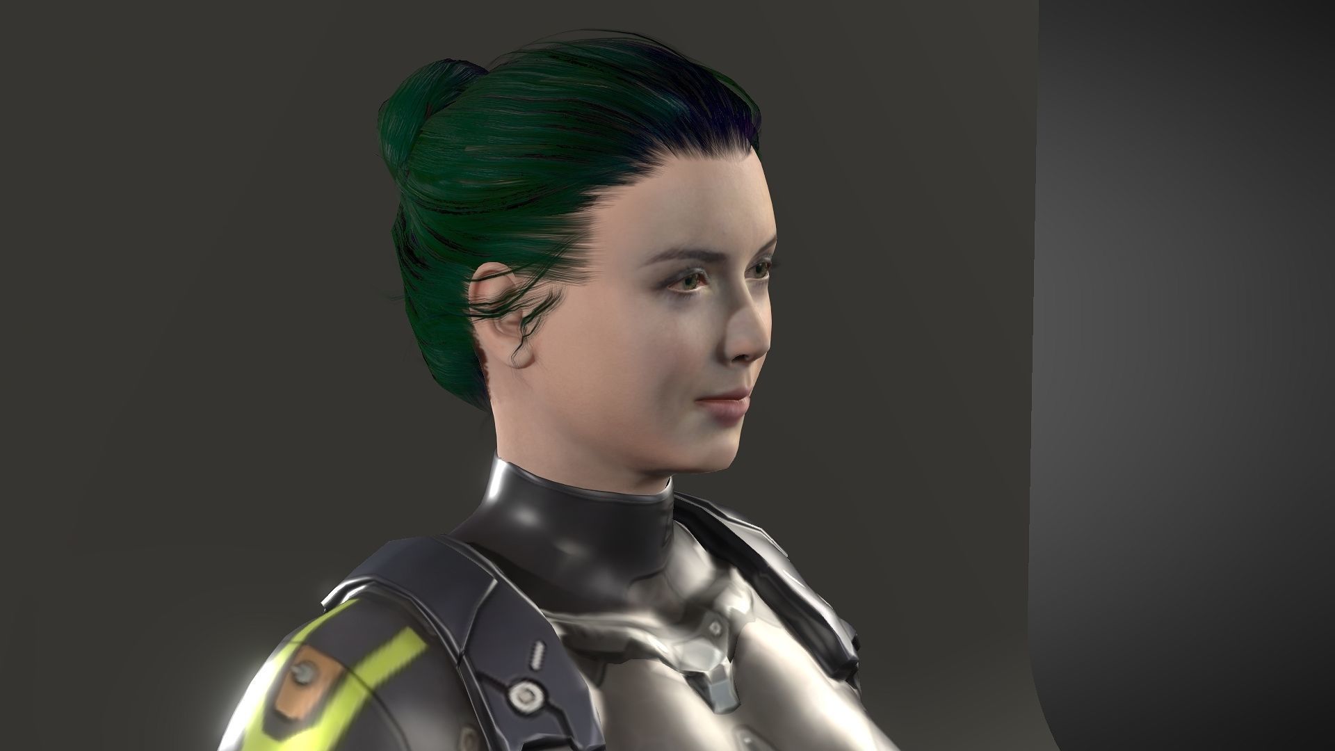 Yuki female samurai Low-poly 3D model_7