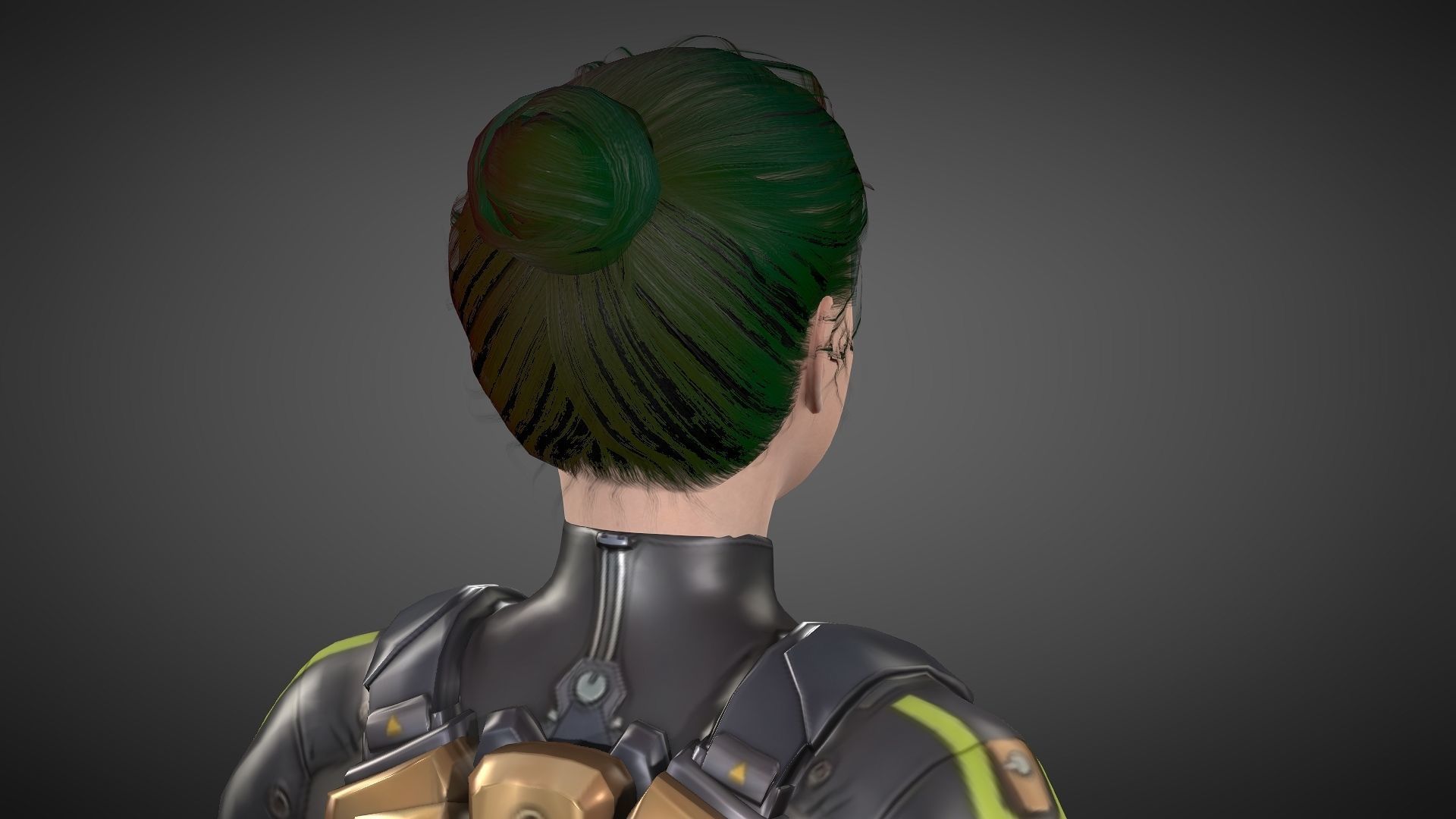 Yuki female samurai Low-poly 3D model_16