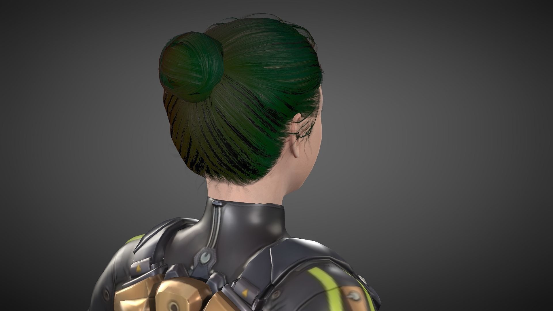 Yuki female samurai Low-poly 3D model_15