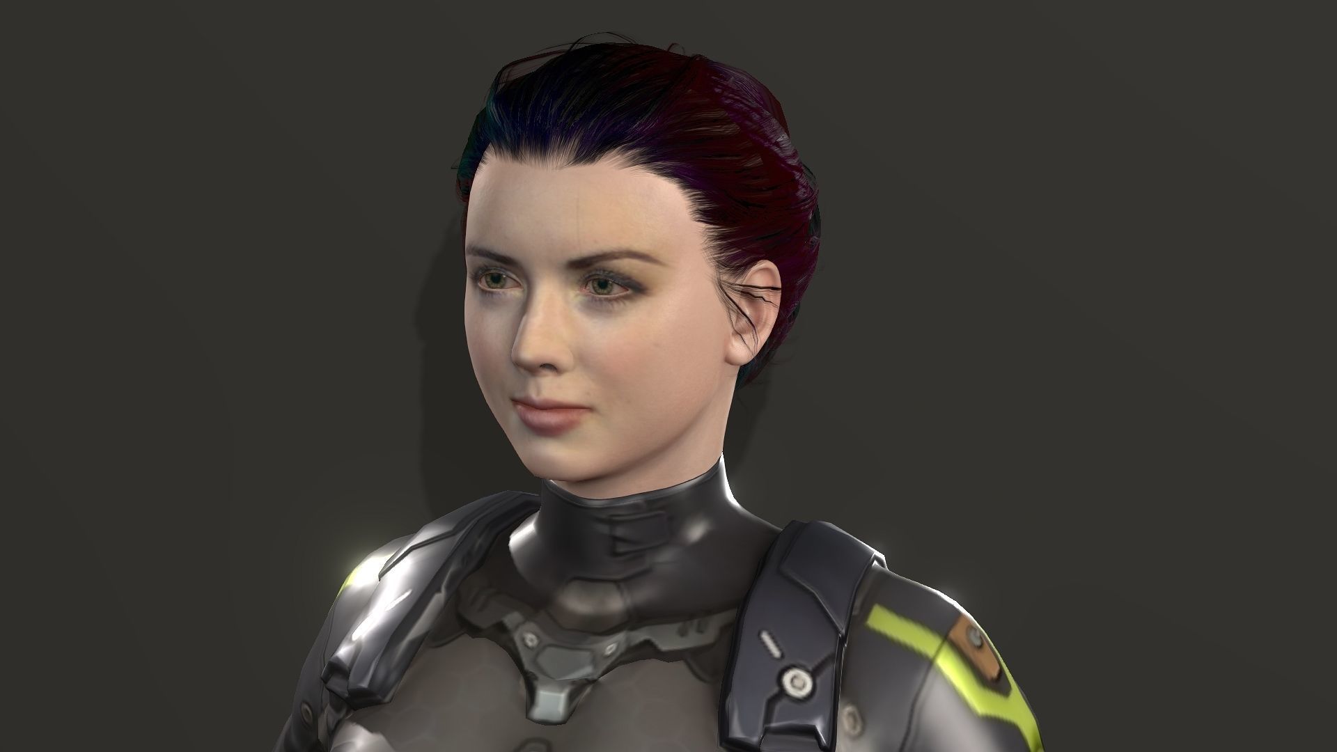 Yuki female samurai Low-poly 3D model_29