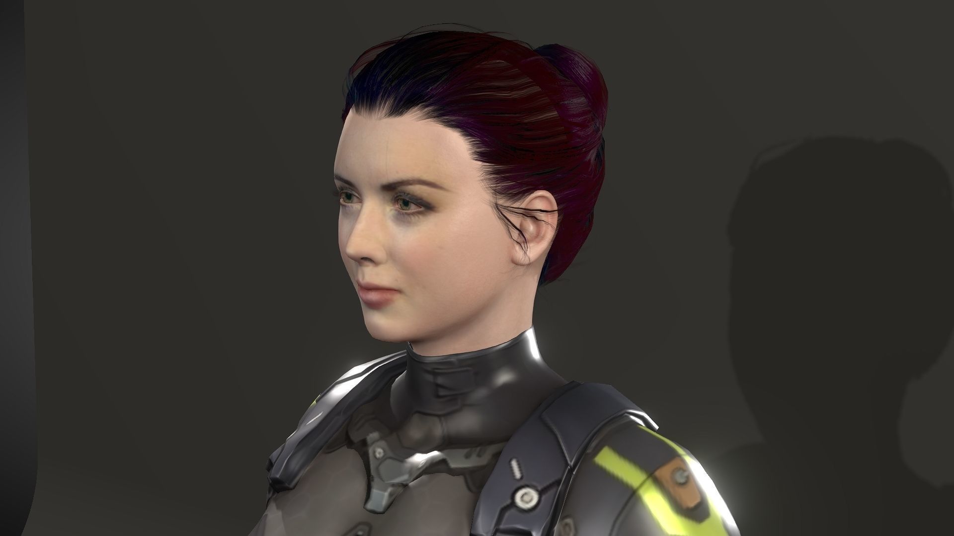 Yuki female samurai Low-poly 3D model_28