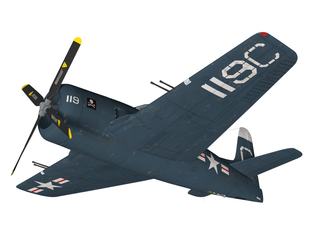 Grumman F8F F-2 Bearcat 3D model_3