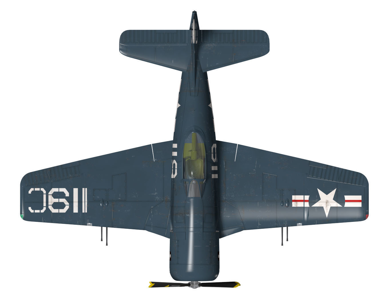 Grumman F8F F-2 Bearcat 3D model_13