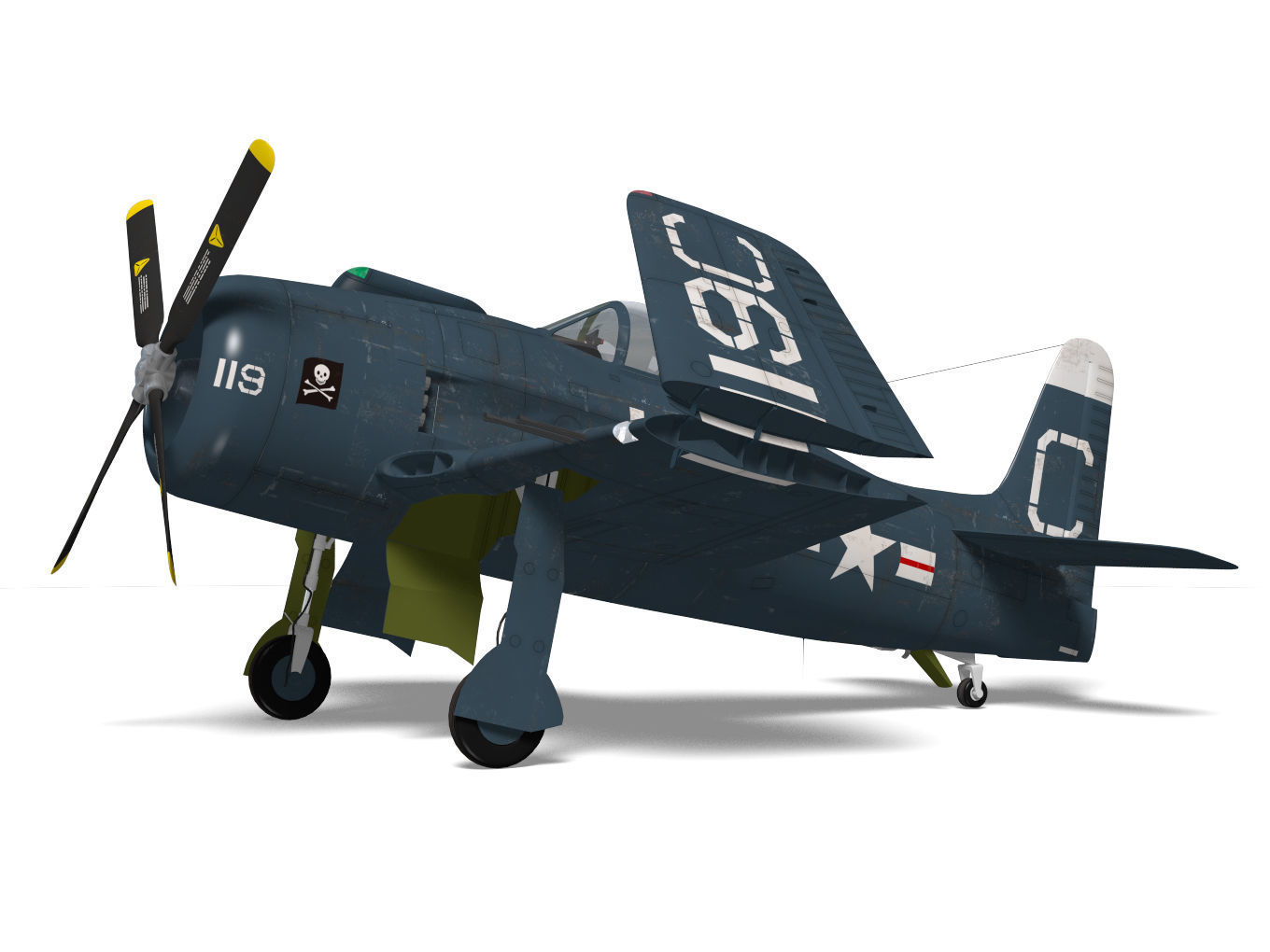 Grumman F8F F-2 Bearcat 3D model_6
