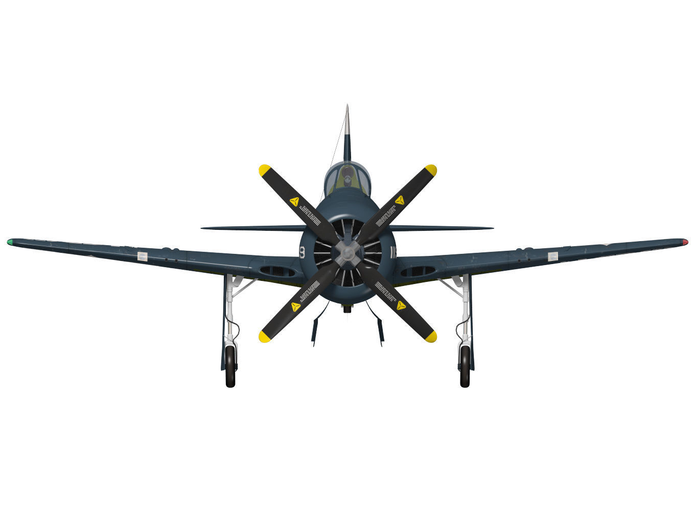 Grumman F8F F-2 Bearcat 3D model_12