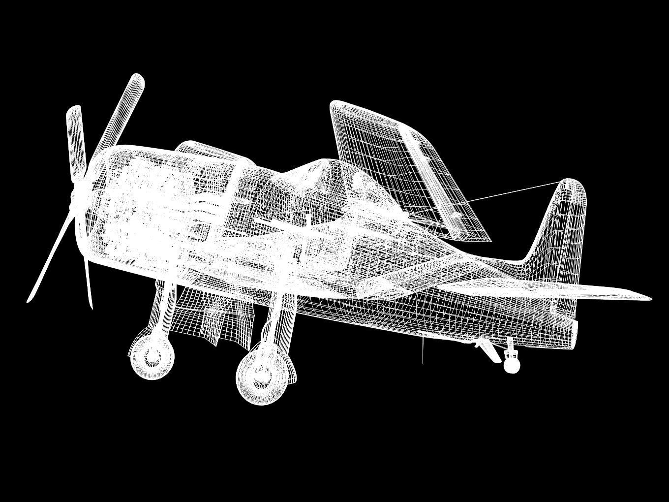 Grumman F8F F-2 Bearcat 3D model_17