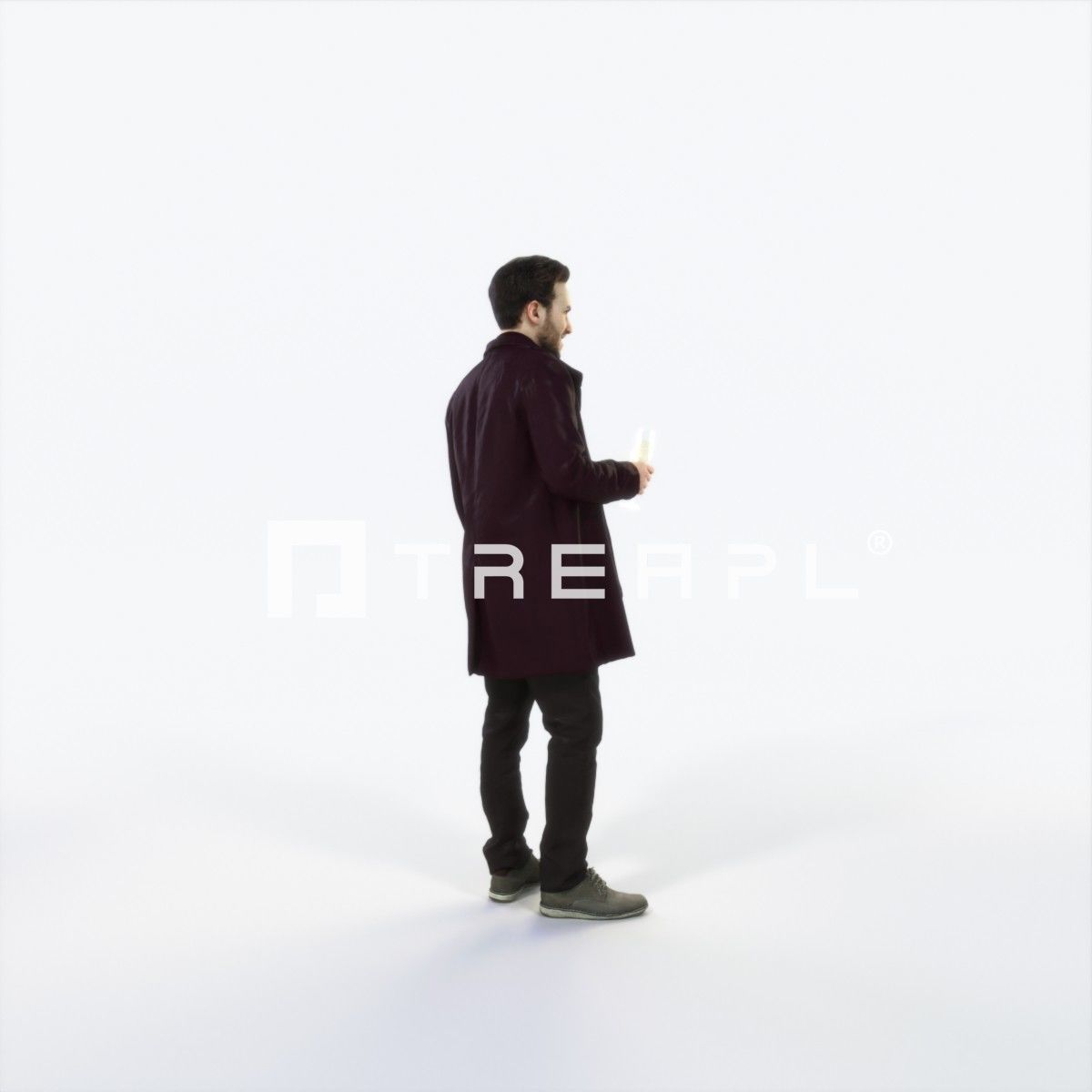 Flow 02H Champagne Glass Elegant Man Low-poly 3D model_3