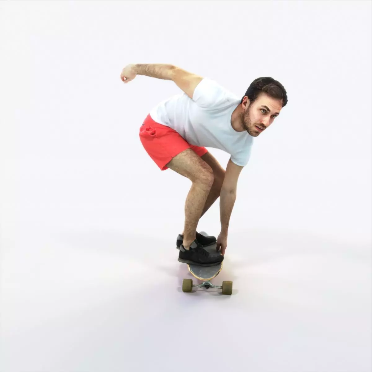 Flow 03L Riding a Skateboard Sports Man Low-poly 3D model_0