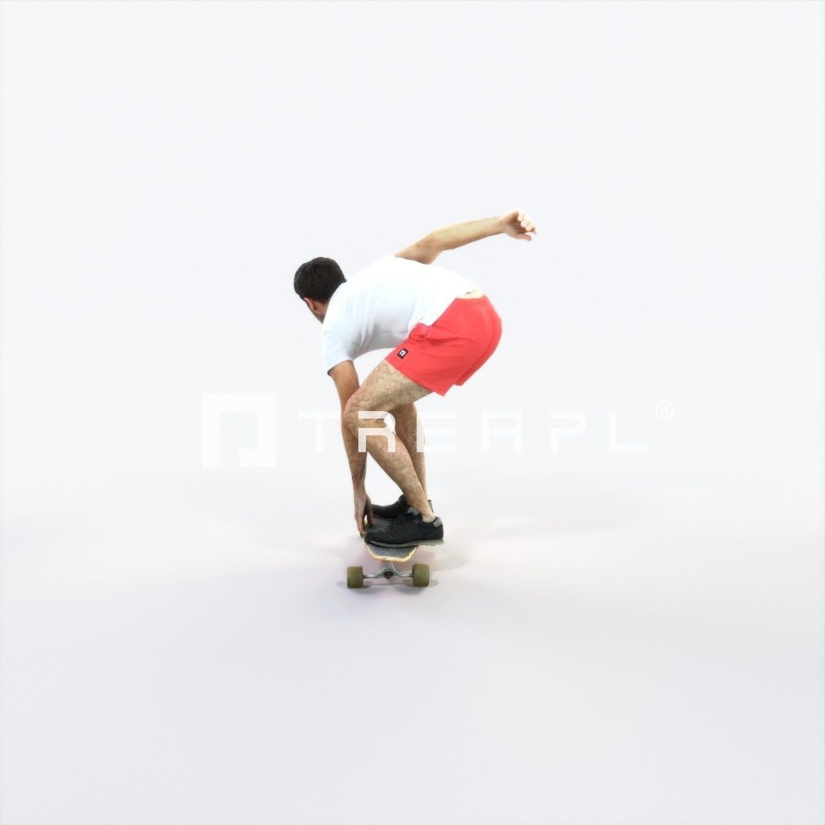 Flow 03L Riding a Skateboard Sports Man Low-poly 3D model_4