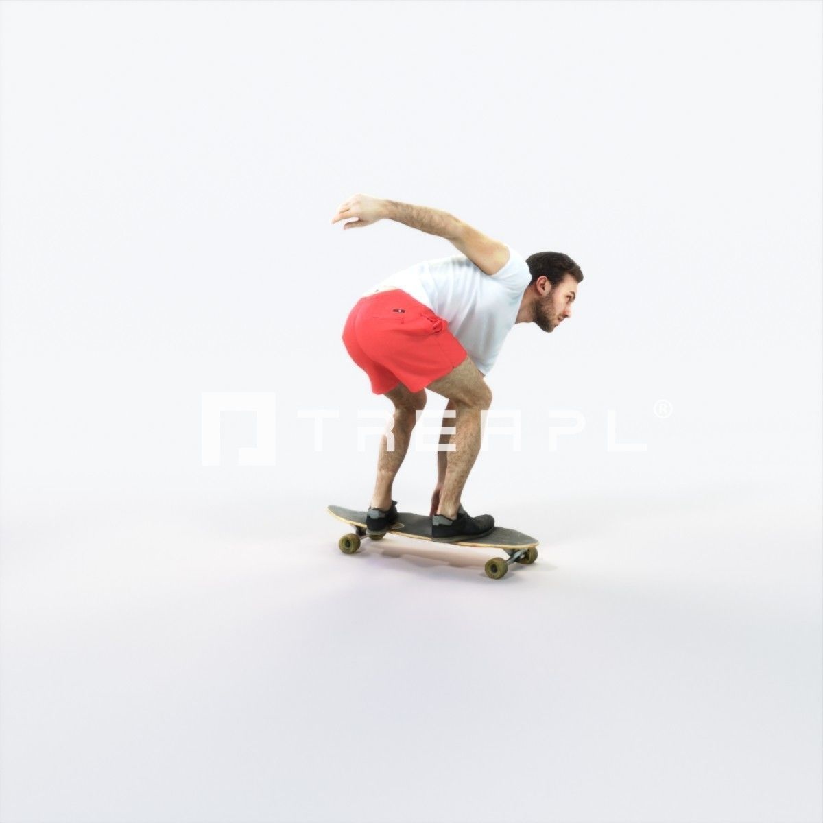 Flow 03L Riding a Skateboard Sports Man Low-poly 3D model_2
