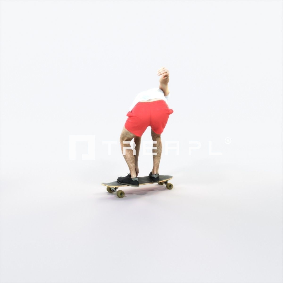 Flow 03L Riding a Skateboard Sports Man Low-poly 3D model_3