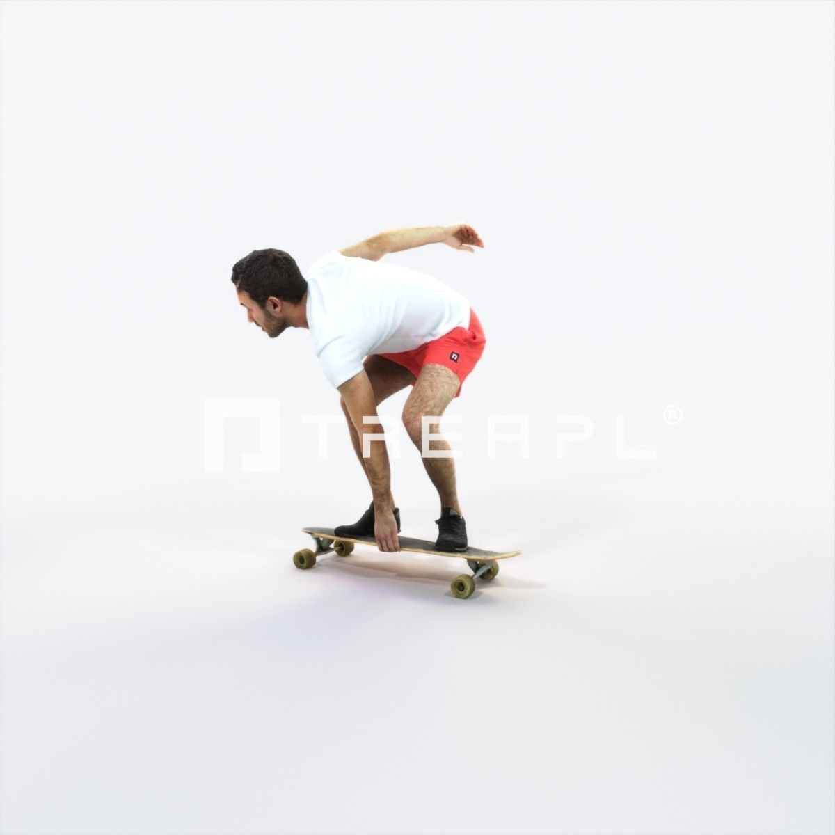 Flow 03L Riding a Skateboard Sports Man Low-poly 3D model_5
