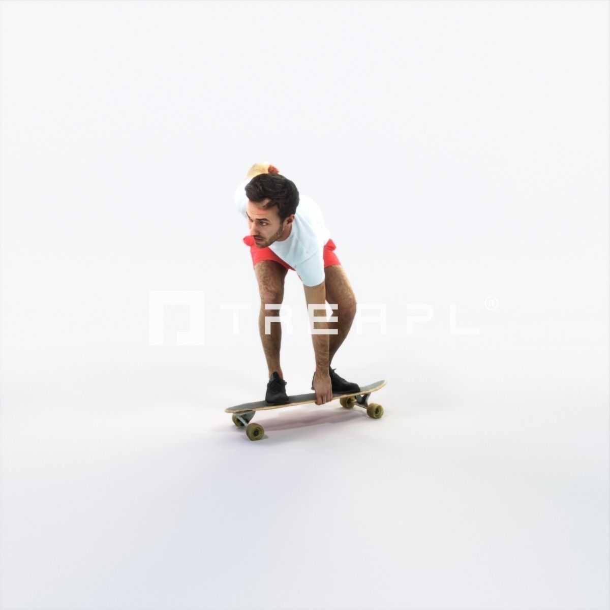 Flow 03L Riding a Skateboard Sports Man Low-poly 3D model_6