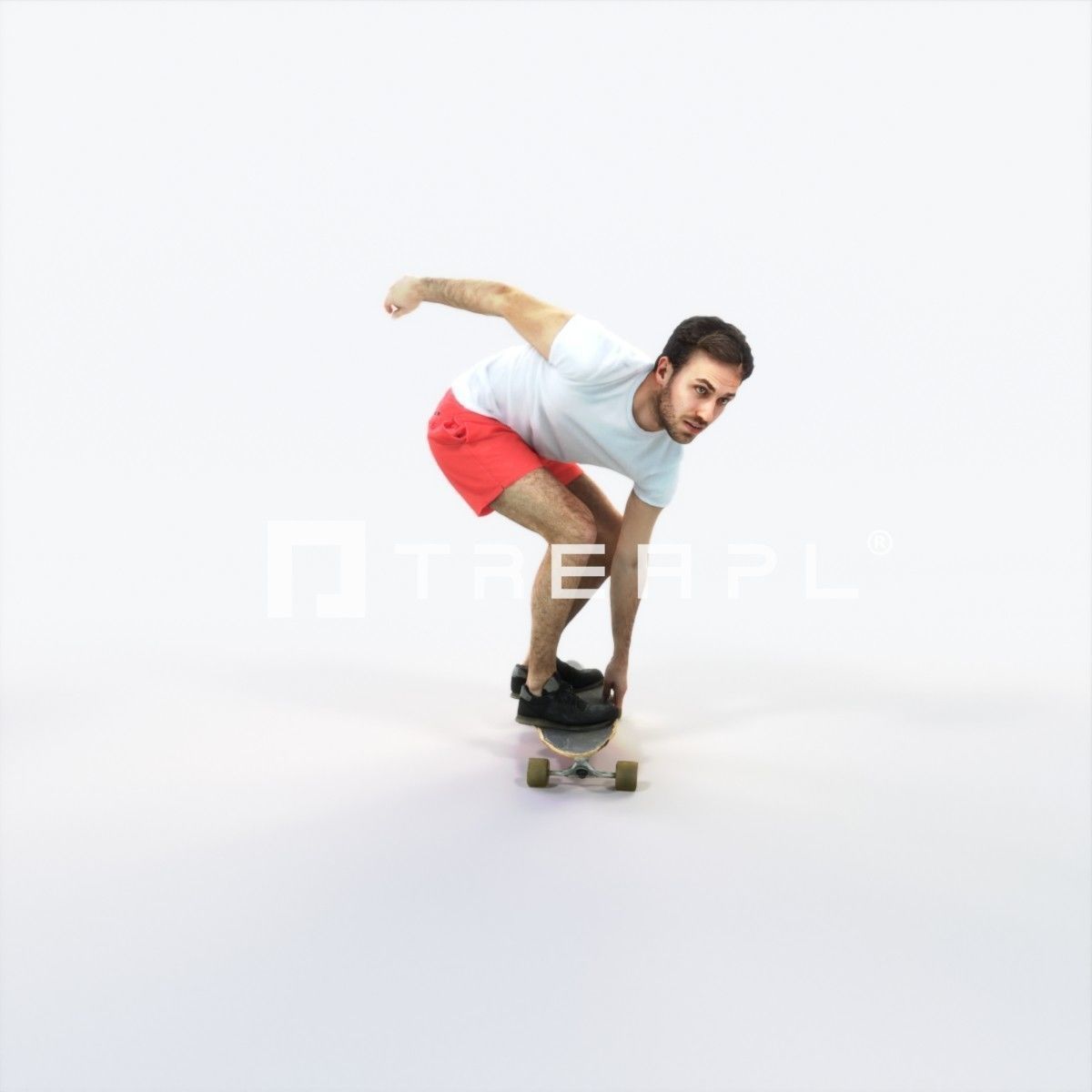 Flow 03L Riding a Skateboard Sports Man Low-poly 3D model_1