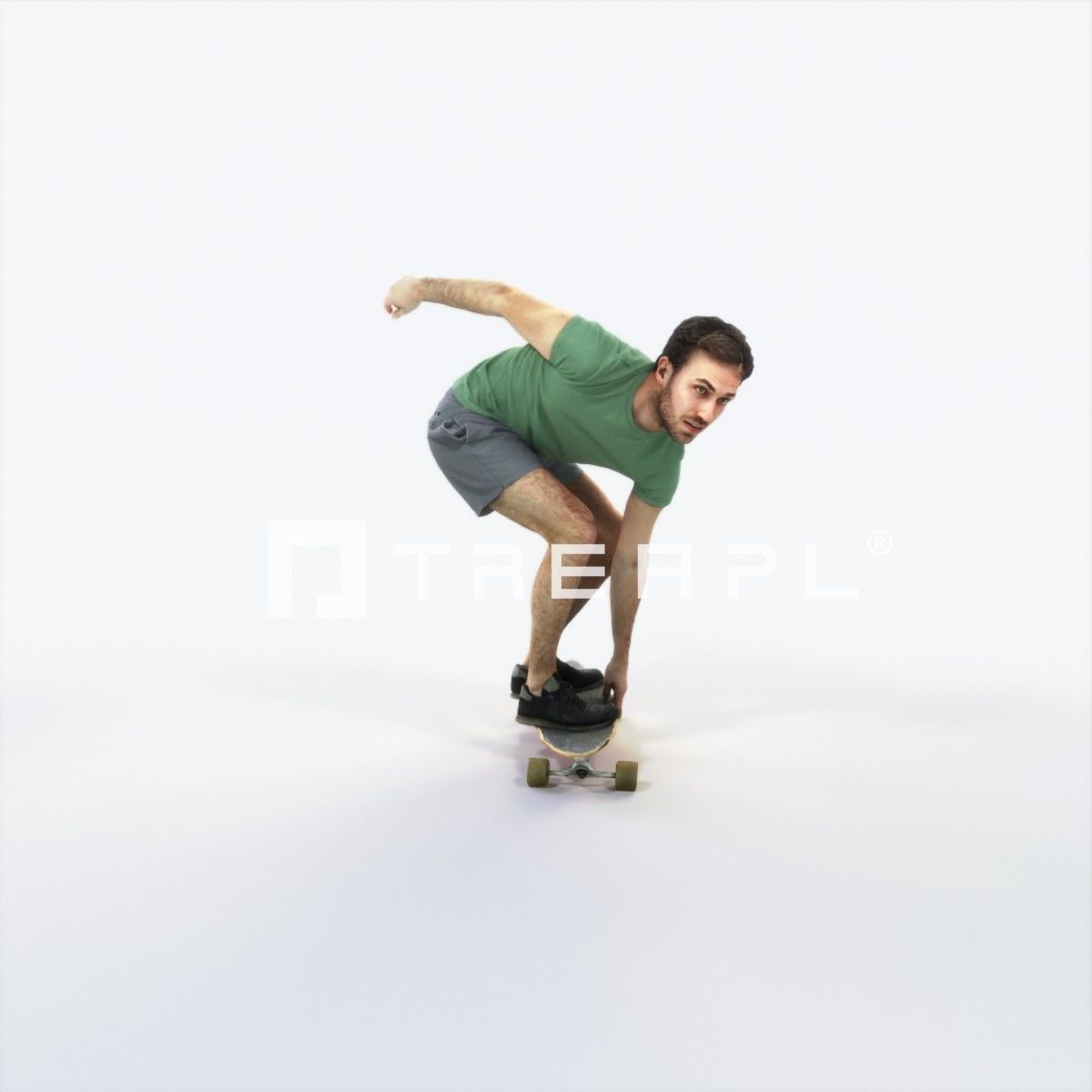 Flow 03K Riding a Skateboard Sports Man Low-poly 3D model_1