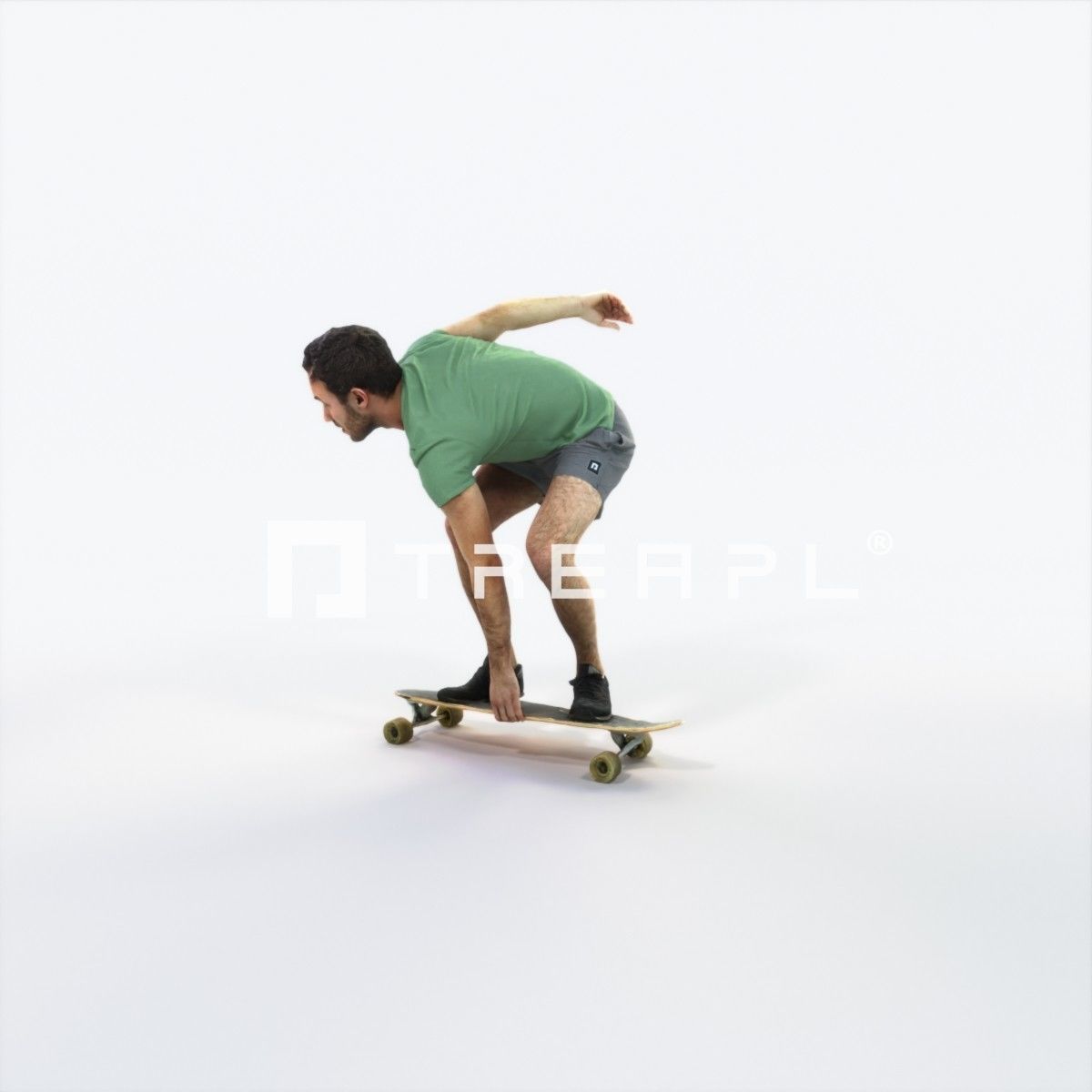 Flow 03K Riding a Skateboard Sports Man Low-poly 3D model_5