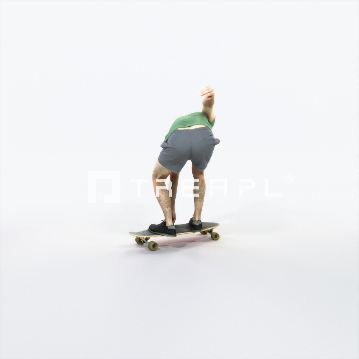 Flow 03K Riding a Skateboard Sports Man Low-poly 3D model_3