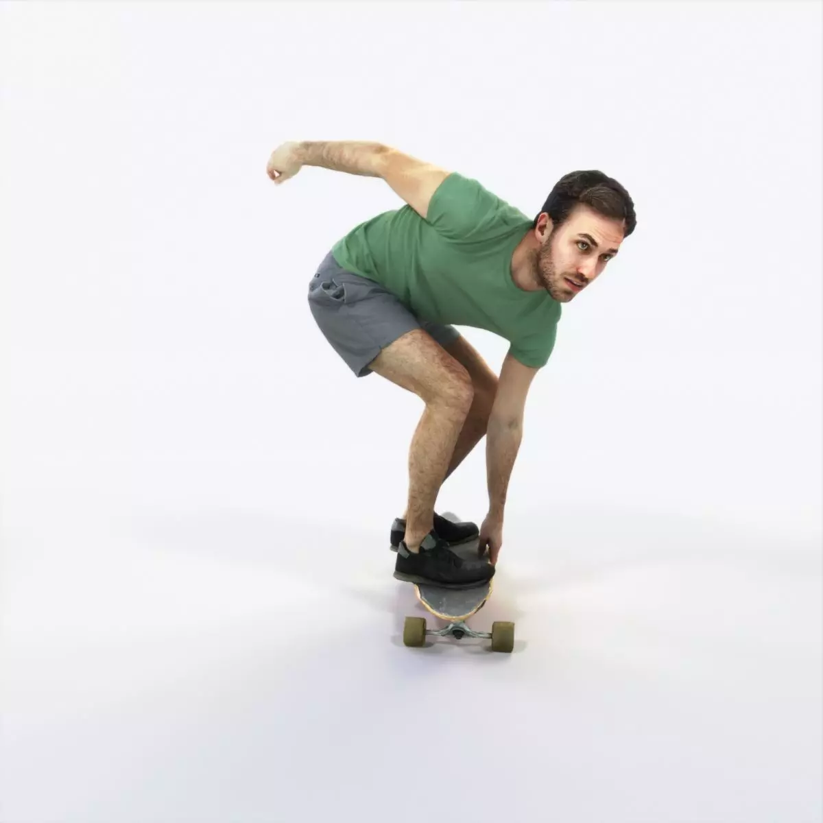 Flow 03K Riding a Skateboard Sports Man Low-poly 3D model_0