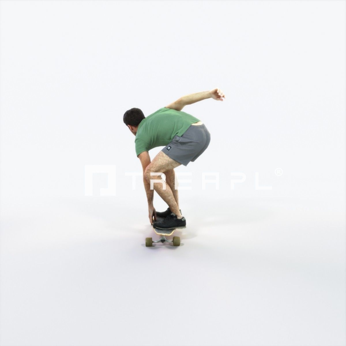 Flow 03K Riding a Skateboard Sports Man Low-poly 3D model_4