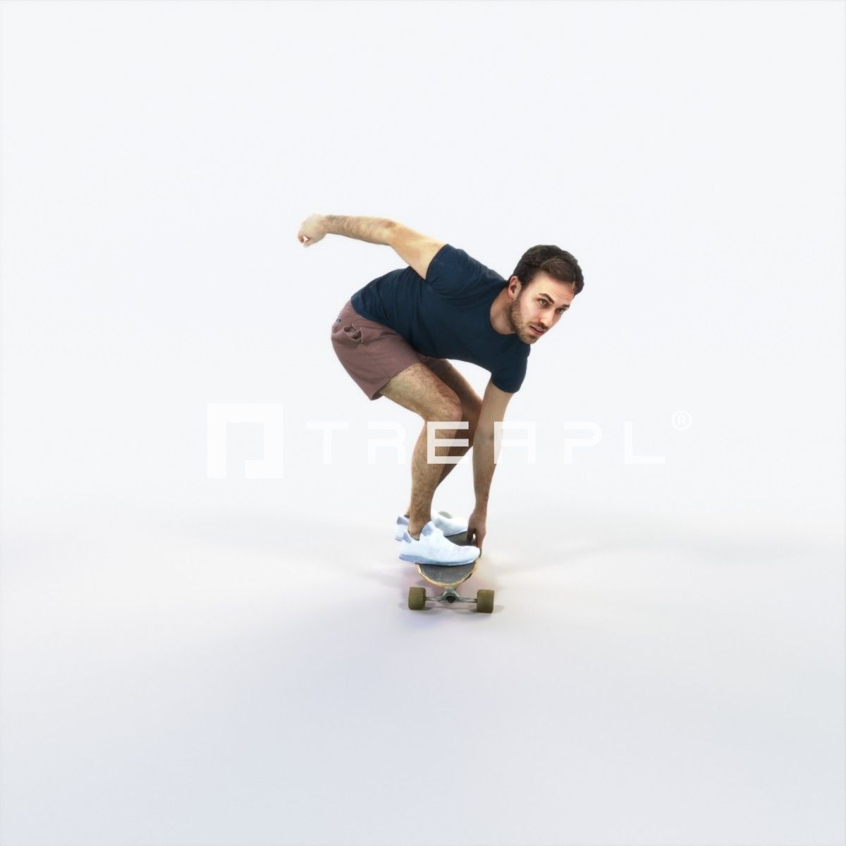 Flow 03G Riding a Skateboard Sports Man Low-poly 3D model_1