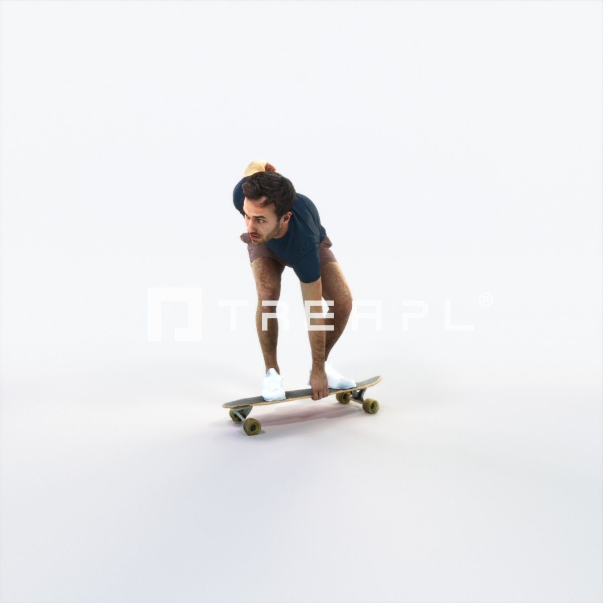 Flow 03G Riding a Skateboard Sports Man Low-poly 3D model_6