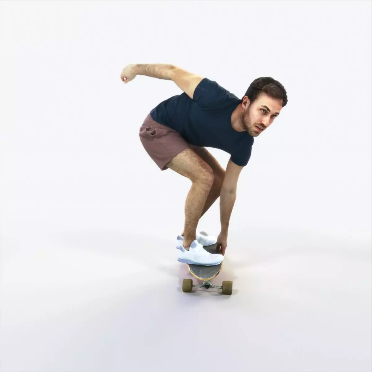 Flow 03G Riding a Skateboard Sports Man Low-poly 3D model_0